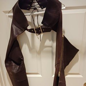 Women's Brown Kerr Leather Chaps Size Small
